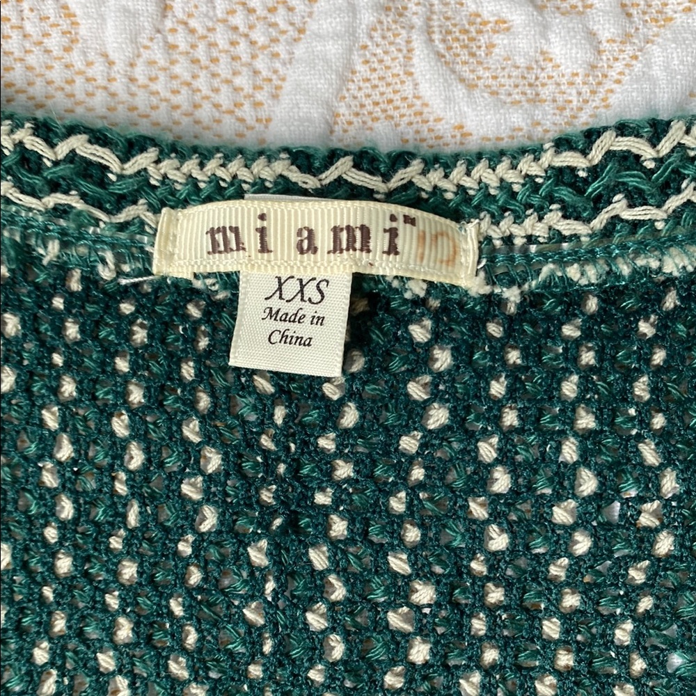 Miami Green and White Peplum Mini Dress - Picture 2 of 7